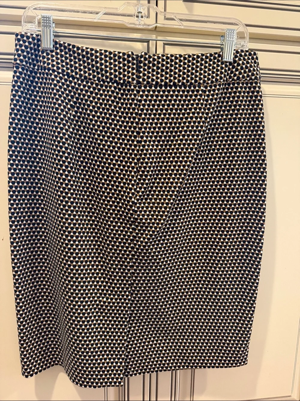 Ann Taylor Black, brown  and White Geometric Pencil Skirt